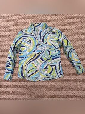 IBKUL ICIKULS UPF 50+ Long Sleeve Shirt Top Women L  1/4 Zip Golf Pickleball